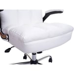 Jamais utilisé] Chaise de bureau HHG 489, fauteuil de direction réglable en hauteur, similicuir blanc