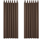 Deconovo Lot de 2 Rideaux Occultants Rideau Chambre à Pattes 140x175cm Isolant Thermique Anti Froid Brun