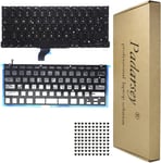 Clavier d'ordinateur portable de remplacement allemand QWERTZ DE compatible avec MacBook Pro A1502 13" fin 2013-2015 avec rétroéclairage