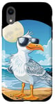 Coque pour iPhone XR Costume d'oiseau de mer cool avec lunettes de soleil pour oiseaux de vacances