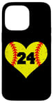 iPhone 14 Pro Max Softball Number 24 Jersey Funny Softball Heart Game Day Case