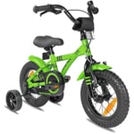 PROMETHEUS BICYCLES® GREEN HAWK barnesykkel 12 , grønn & svart fra 3 år