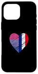 Coque pour iPhone 16 Pro Max LGBTQ France Coeur Bi Pride pour Bi Bisexuel Amour LGBT