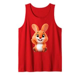 Red Rabbit Nose Funny Day 2024 Rabbit Nose Kids Girls Boys Tank Top