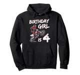 Motocross 4th Birthday Girl 4 Year Old Dirt Bike Pullover Hoodie