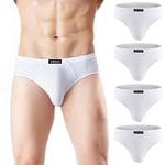 wirarpa Slip Homme Elasticité Microfibre sous Vetement Lot de 4 Blanc Taille 3XL