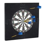 Relaxdays Bordure de protection carrée "R6" cible jeu de fléchettes dartboard 4 pièces EVA H xlxP: 71 x 71 x 3 cm, noir