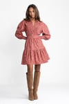 Evina Cord Print Dress - Pink