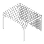 Tillbehör Pergola Trä Ribbvägg / Insynsskydd Pergola Vit, 4056 X 2550 Mm