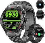 Montre Connectée Pour Hommes Avec 400mah Longue Durée Batterie Appel/Réponse Fréquence Cardiaque/Oxygène Sanguin 1,43 Pouce Écran 5atm Étanché Compatible Android Ios Smartwatch Men