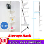 4 Tier Telescopic Bathroom Shelf Bath Corner Shower Rack Caddy Kitchen Storage