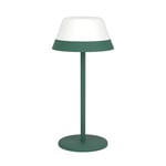 Eglo LED Lampe de table extérieure Meggiano, éclairage d'extérieur pour camping, intensité variable, sans fil, abat-jour à suspendre, USB, plastique en blanc et vert, blanc chaud, RGB, IP54