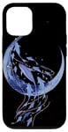 Coque pour iPhone 15 Pro Été européen Boho Lune Baleine Océan Naturel