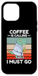 iPhone 12 Pro Max Vintage Dinosaur Coffee Is Calling I Must Go Coffee Lover Case