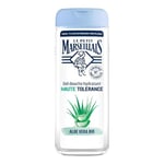 Le Petit Marseillais, Gel Douche Hydratant Haute Tolérance Aloe Vera Bio (flacon de 400 ml) – 98% d'ingrédients d'origine naturelle – Pour tous types de peaux, même sensibles