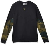 adidas Camo Crew Sweat-Shirt Homme, Black/Multicolor, FR : M (Taille Fabricant : M)