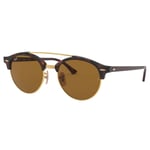 Ray-Ban Clubround Double Bridge sunglasses unisex adult RB43469903351 - Brown - One Size