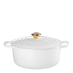 Le Creuset - Signature støpejernsgryte rund 28 cm 6,7L white