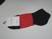 BNWT - CALVIN KLEIN Combed Cotton Trainer Socks  Size 6.5 - 11  Black Red