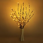 URAQT Branche Lumineuse Led avec 60 LED, 3PCS LED Brindille Lumières Blanc, 73CM Pliable Branches de Brindilles illuminées, Lampe pour Décoration pour Vase Arbre, Convient pour Noël, fête, Intérieur