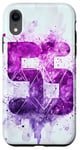 Coque pour iPhone XR Motif géométrique violet aquarelle 5G protection contre les radiations