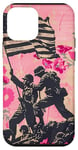 Coque pour iPhone 12 mini Rose Pop Art Floral Iwo Jima Drapeau Américain Levage