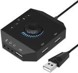 Carte Son Externe Avec Prise Jack 3,5 Mm Pour Casque Et Contrôle Du Volume Usb Hub 3 Ports Hub Usb Avec Adaptateur Audio Pour Ordinateur Portable Mac Hdd Disk Ps4