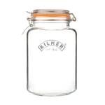 Glass Jar 3L Square Preserving Jar Storage with Airtight Clip Top Lid Container