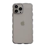 PASUTO Compatible avec l'iPhone 14pro Max Cas, Transparent Mignon Curly Girl Simple Vague Cas de téléphone pour Les Femmes Soft TPU Protection Cas Transparent Gris