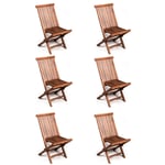 San Marco - Lot de 6 chaises d'extérieur pliantes en teck