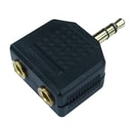 3.5mm Jack Headphone Splitter Adaptor 1 x Stereo Plug to 2 x Sockets