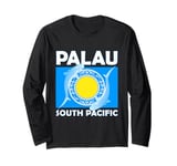 Flag of Palau South Pacific Spotted Shark Long Sleeve T-Shirt