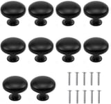 Bouton de tiroir noir mat 10 pcs, poignée d?armoire, poignées de tiroir, boutons de commode, ensemble de boutons de tiroir, poignée d?armoire, avec dessus rond, bouton de 30 mm