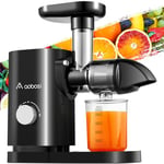 AAOBOSI cold press juicer machines, Slow Masticating Juicer for Fruit and Vegetable Delicate Crushing without Filtering, juice maker with Quiet Motor and Reverse Function, White, Dark Black