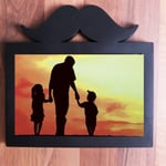 4" x 6" BLACK MOUSTACHE PICTURE FRAME Fathers Day Dad Boyfriend Birthday Gift