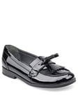 Start-rite Sketch Patent Leather Slip On Loafer Girls School Shoes - Black, Black Patent, Size 2 Older