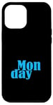 Coque pour iPhone 12 Pro Max Graphique bleu lundi jours de la semaine bleu graphique couleur