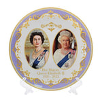 The Leonardo Collection Her Majesty Queen Elizabeth II Commemorative Plate with Stand Souvenir Memorabilia, White, Diameter 21cm