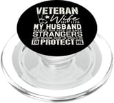 Veteran Wife Army Husband Soldier Saying Cool Military gifts PopSockets PopGrip for MagSafe