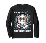 Birthday Boy 3 Baseball 3rd Birthday Baseball Player Long Sleeve T-Shirt