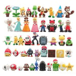 48 st Super Mario Bros Luigi Yoshi Donkey Kong Wario PVC Actionfigurer Leksaker Samlarobjekt Modeller Leksaker För Barn Födelsedagspresenter Present Till Barn (FMY) 48pcs