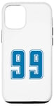 Coque pour iPhone 12/12 Pro Bleu Numéro 99 Équipe Junior Sports Uniforme Numéroté