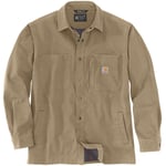 Carhartt Mens Fleece Lined Snap Front Shirt Jacket - Brown - Size Medium