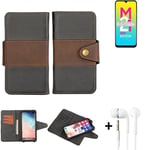 cellhone case for Samsung Galaxy M21 2021 + earphones Wallet Case Cover bumper