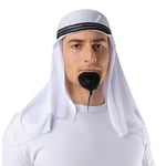 Sheikh White Hat Abrabian Nights Fancy Dress Mens Eastern Headdress New