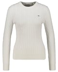 GANT Womens Cotton Cable C Neck Evening Jumper Eggshell L