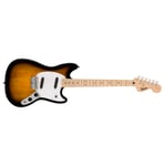 Squier Mustang, Maple Fingerboard, White Pickguard, 2-Color Sunburst