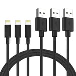 Quntis iPhone Charger Lightning Cable - MFi Certified 3Pack 2M Lightning to USB A Cable for iPhone SE 2020 11 Xs Max XR X 8 Plus 7 Plus 6 Plus 5s SE iPad Pro and More