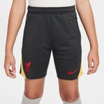 Liverpool Treningsshorts Dri-FIT Strike 3. - Grå/Gul/Rød Barn - Nike, størrelse L: 147-158 cm