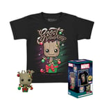 Funko Pocket Pop! & Tee: Guardians of The Galaxy - Holiday Groot - Small - (S) - Marvel - T-Shirt - Vêtements avec Mini-Figurine en Vinyle à Collectionner - Idée de Cadeau pour Les Adultes